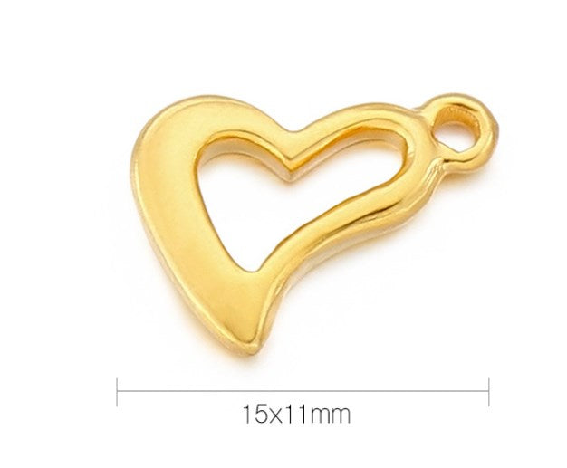 "Stainless Steel Heart-Shaped Openwork Pendant and Jewelry Accessories for DIY Necklaces and Earrings"