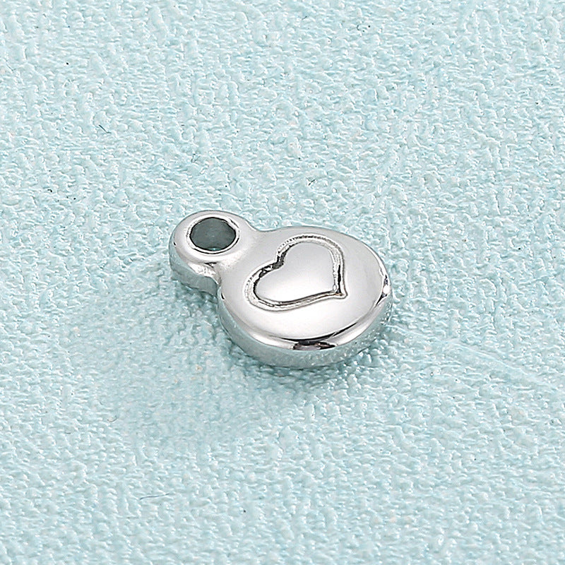 Heart Shape Stainless Steel Jewelry Accessories - Creative Gold Titanium Steel Love Pattern Necklace Earrings Pendant