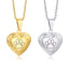 Stainless Steel Heart Locket Pendant Necklace with Paw Print Design