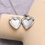 Stainless Steel Heart Locket Pendant Necklace with Paw Print Design