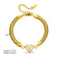 18K Gold Plated Heart & Pearl Stainless Steel Bracelet