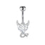 Heart Shape Titanium Steel Zircon Inlay Belly Ring - 5 Color Piercing Jewelry