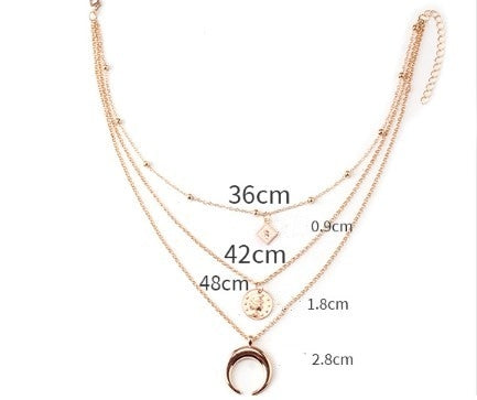 Simple Style Human Moon Argyle Alloy Wholesale Pendant Necklace