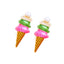 Simple Style Enamel Ice Cream Cone Earrings with Artificial Pearls for Women