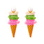 Simple Style Enamel Ice Cream Cone Earrings with Artificial Pearls for Women