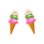 Simple Style Enamel Ice Cream Cone Earrings with Artificial Pearls for Women