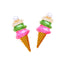 Simple Style Enamel Ice Cream Cone Earrings with Artificial Pearls for Women