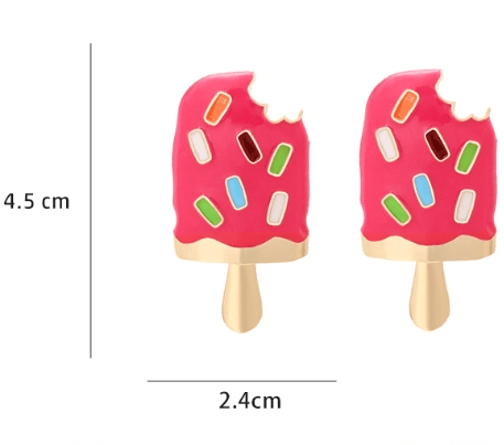 Simple Style Enamel Ice Cream Alloy Women's Earrings