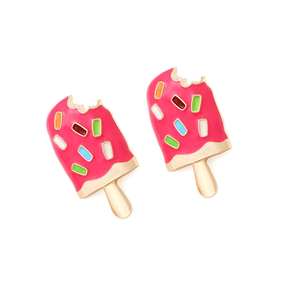 Simple Style Enamel Ice Cream Alloy Women's Earrings