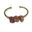 Simple Irregular Natural Stone Crystal Gold-Plated Bangle Bracelet