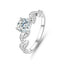 Simple Style Sterling Silver Moissanite Zircon Ring for Women and Men