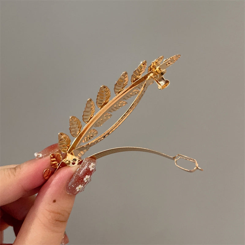 Simple Style Metal Leaf Hair Clip Accessory