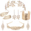 Simple Leaf Metal Pearl Bridal Hair Accessories Set