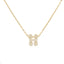 Simple Style 18K Gold Plated Copper Zircon Letter Pendant Necklace