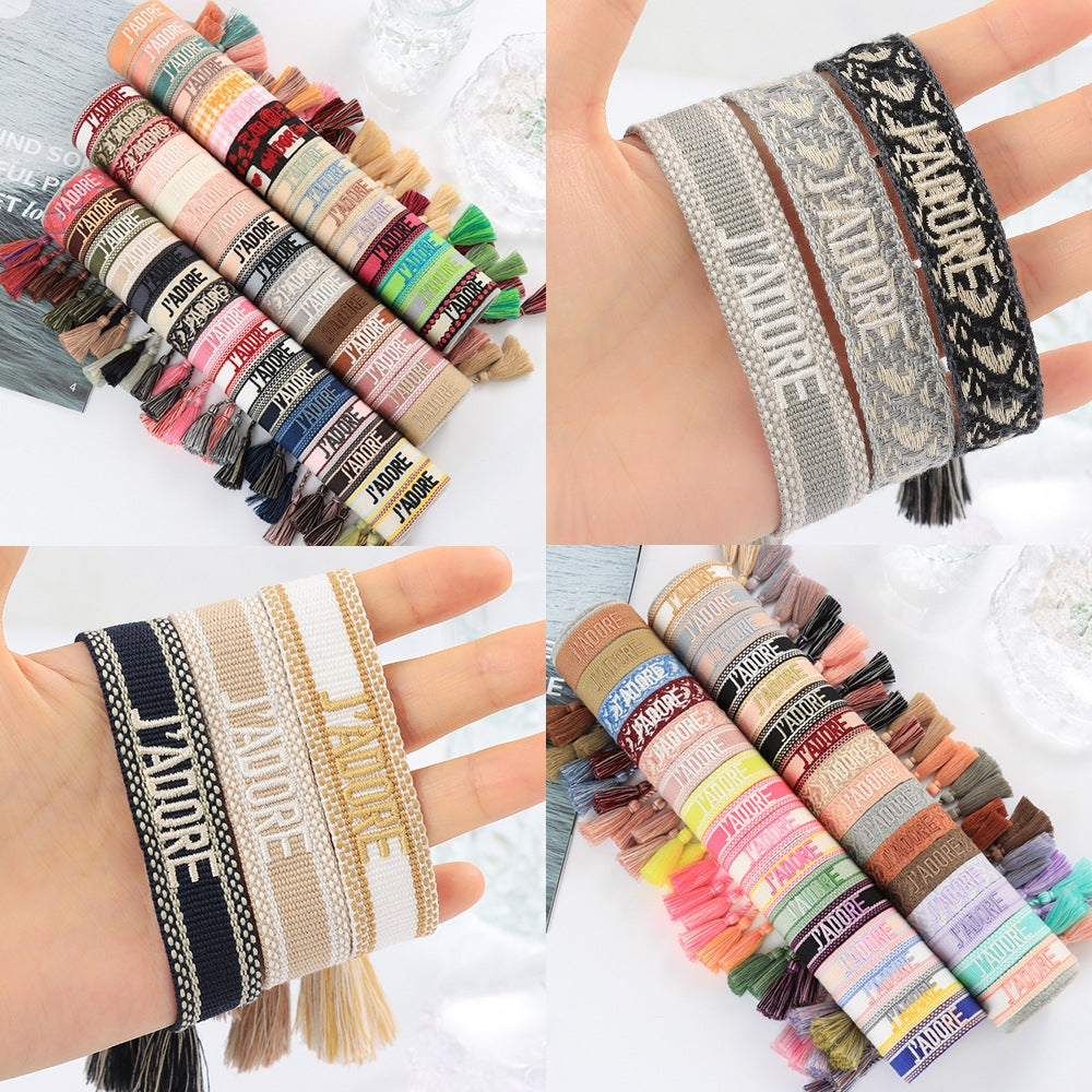 Simple Bohemian Multicolor Tassel Braided Women's Bracelet