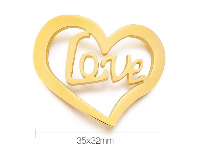 Heart-Shaped Stainless Steel Hollow Love Pendant Jewelry Accessories for DIY