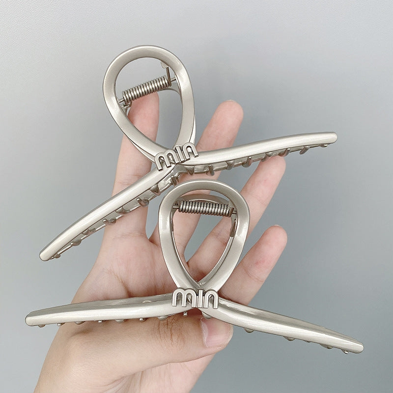 Simple Style Silver Metal Hair Claw Clip for Thick Hair