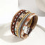 Simple Style Layered PU Leather Women's Bangle with Crystal Rhinestones and Magnetic Clasp