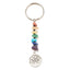 Simple Life Tree Stone Pendant Keychain with Multicolor Gravel Beads