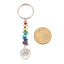 Simple Life Tree Stone Pendant Keychain with Multicolor Gravel Beads