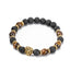 Lion Head Natural Stone Beaded Men's Bracelet