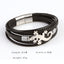 Simple Style Vintage Lizard Stainless Steel Leather Men's Bracelet