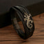 Simple Style Vintage Lizard Stainless Steel Leather Men's Bracelet