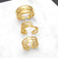 Simple Vintage 18k Gold Plated Open Copper Ring Set for Women