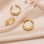 Simple Vintage 18k Gold Plated Open Copper Ring Set for Women