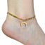 Simple Style Punk Moon Stainless Steel Figaro Chain Women's Anklet