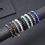 Simple Style Multicolor Agate and Lapis Lazuli Adjustable Beaded Bracelet