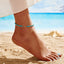 Infinity Sterling Silver Turquoise Anklet for Women - 14K Gold & White Gold Plated Chain