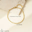 Simple Style Oval 14K Gold Plated Stainless Steel Bead Necklace and Bracelet Set