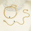 Simple Style Oval 14K Gold Plated Stainless Steel Bead Necklace and Bracelet Set