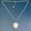 Simple Oval Imitation Pearl and Mother of Pearl Cross Pendant Necklace for Women