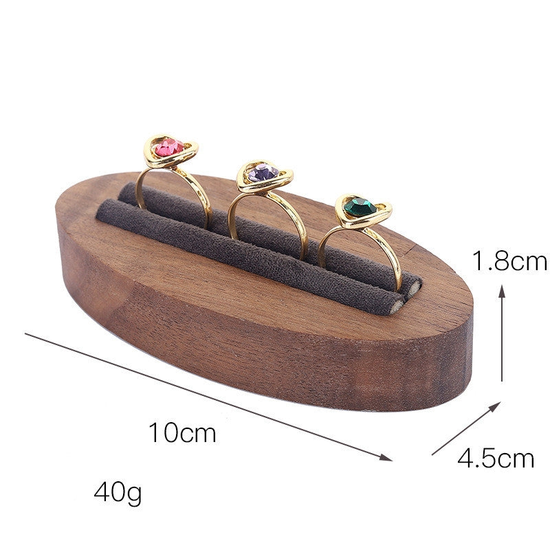 Simple Oval Solid Wood Jewelry Display Stand