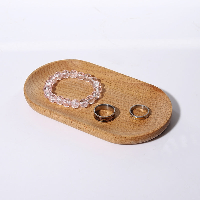 Simple Oval Solid Wood Jewelry Display Rack