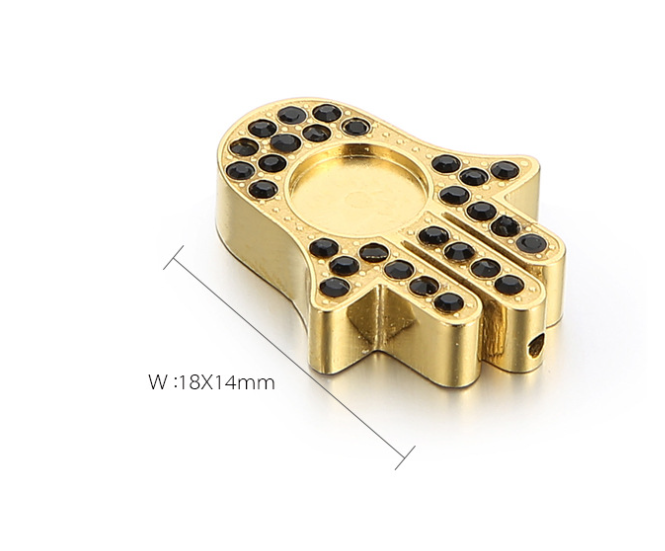 Stainless Steel Micro-Inlaid Zircon Palm-Shaped Jewelry Pendant Accessories