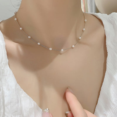 Simple Style Pearl Alloy Women's Choker Necklace