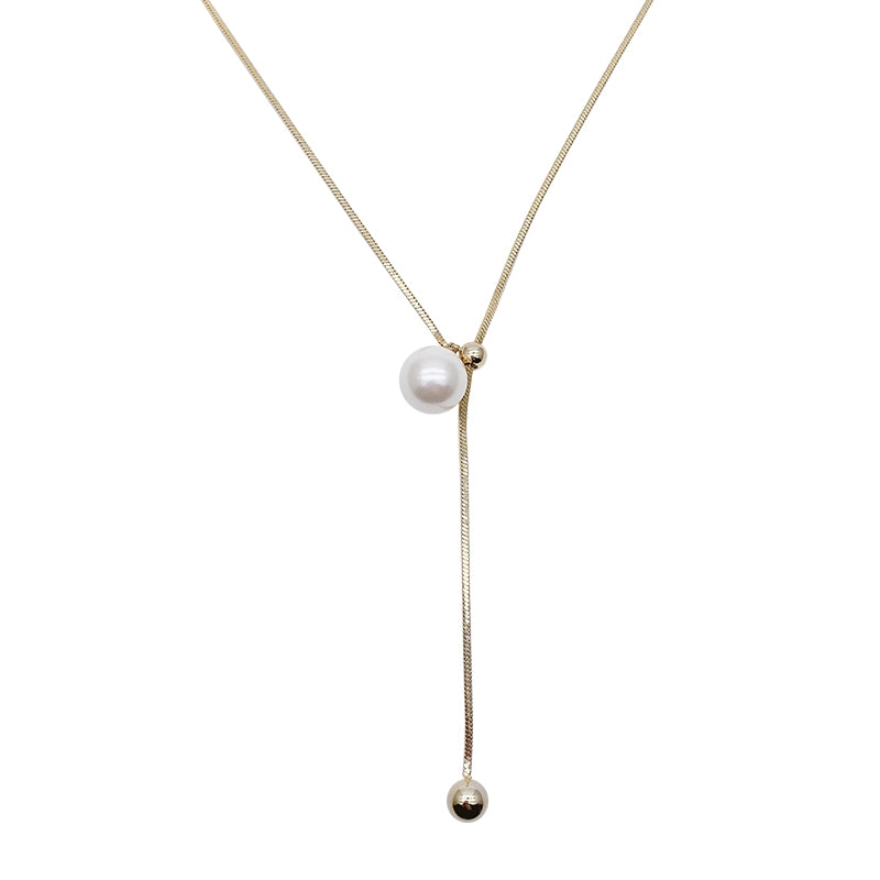 Simple Style Adjustable Pearl Alloy Necklace for Women