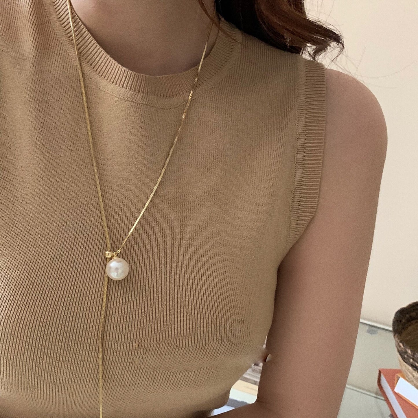 Simple Style Adjustable Pearl Alloy Necklace for Women