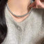 Elegant Gray Pearl Acrylic Beaded Women's Necklace