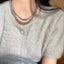 Elegant Gray Pearl Acrylic Beaded Women's Necklace