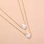 Simple Double Layer Baroque Imitation Pearl Choker Necklace