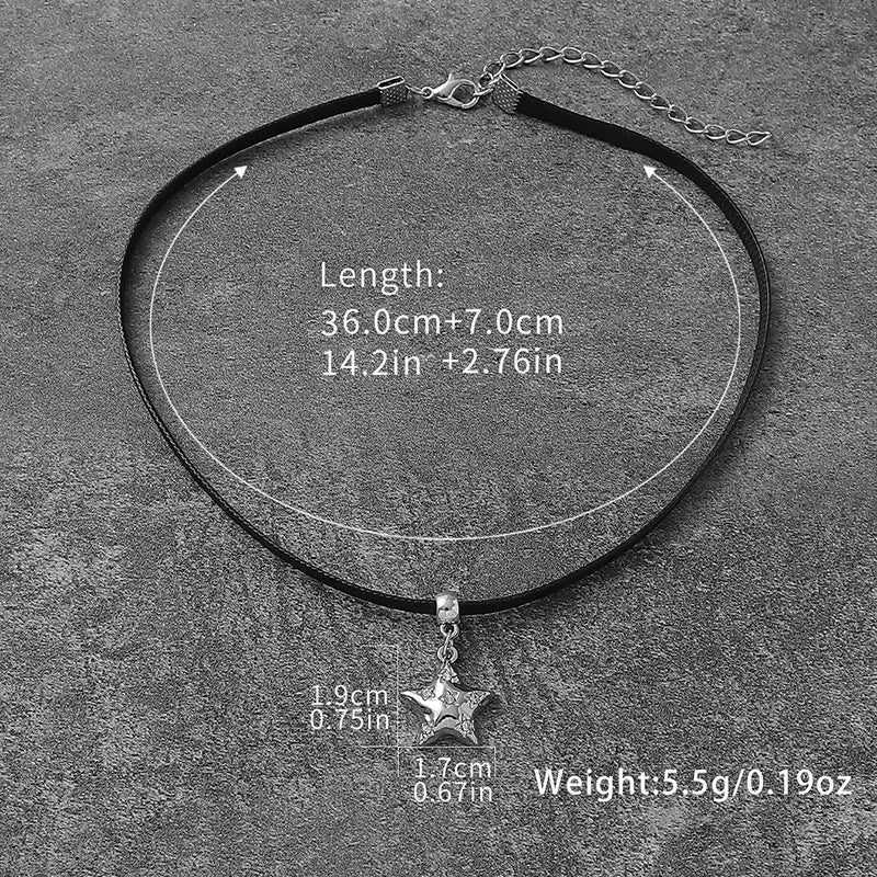 Simple Style Pentagram Rhinestone Pendant Necklace