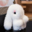 Simple Rabbit Fur Plush Keychain Accessory