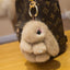 Simple Rabbit Fur Plush Keychain Accessory