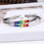 Simple Rainbow Stainless Steel Adjustable Cuff Bracelet