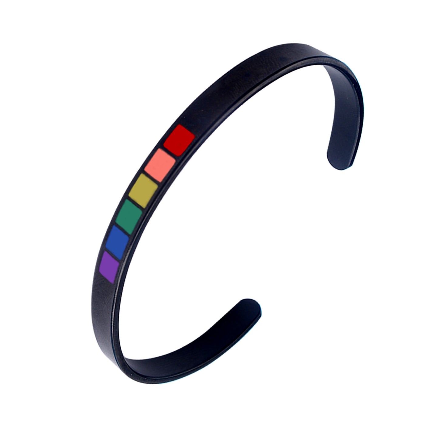 Simple Rainbow Stainless Steel Adjustable Cuff Bracelet