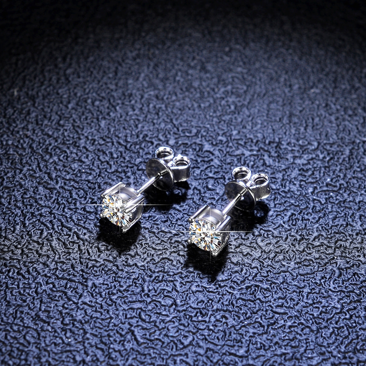 Simple Rhombus Sterling Silver Moissanite Zircon Stud Earrings